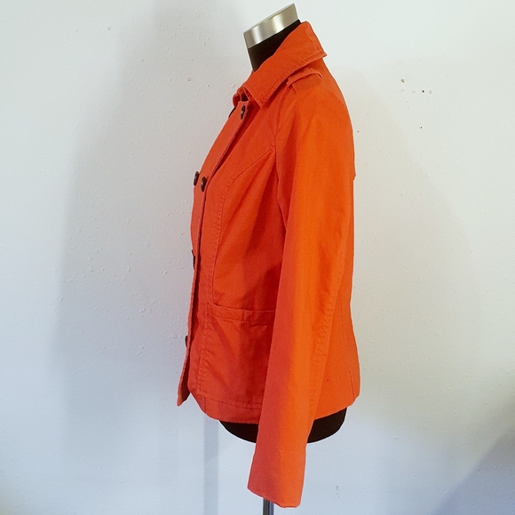 Old Navy Short Pea Jacket Coat Red Black Buttons - Picture 2 of 7
